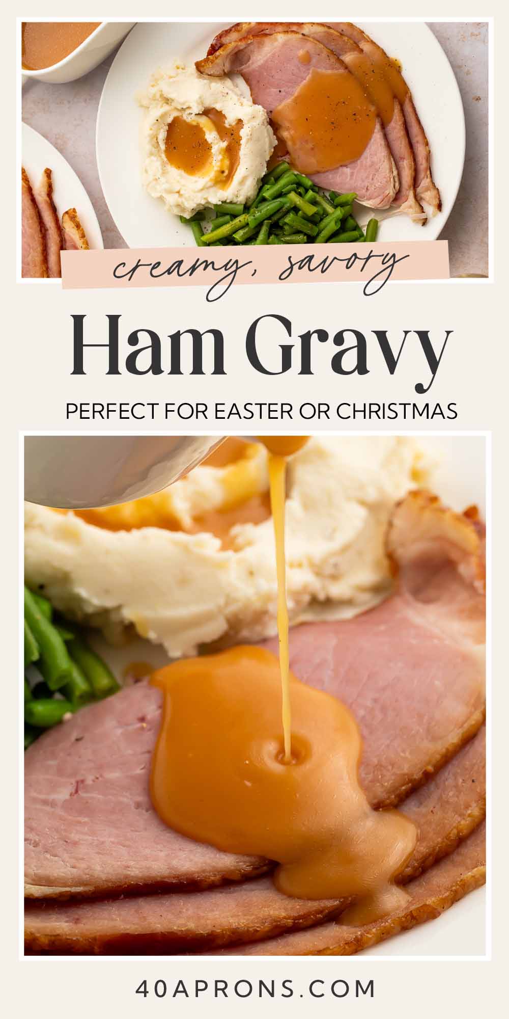 Pin graphic for ham gravy.