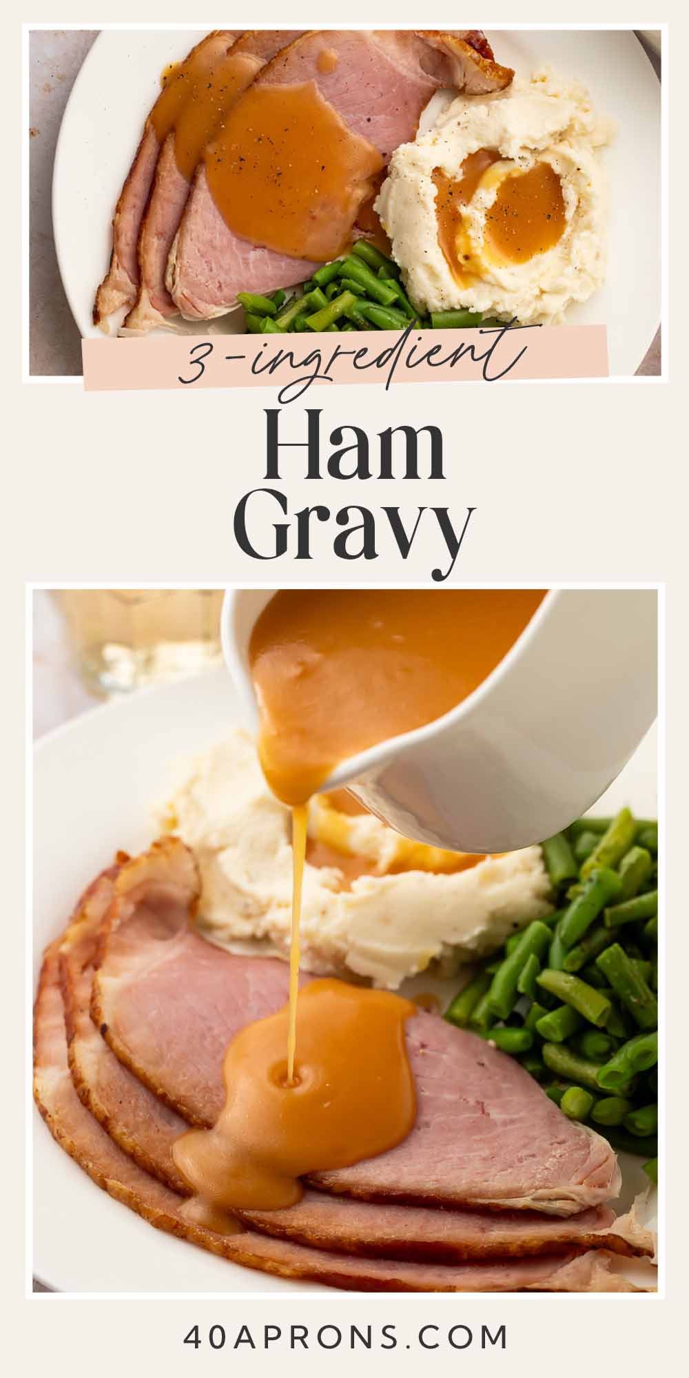 Pin graphic for ham gravy.