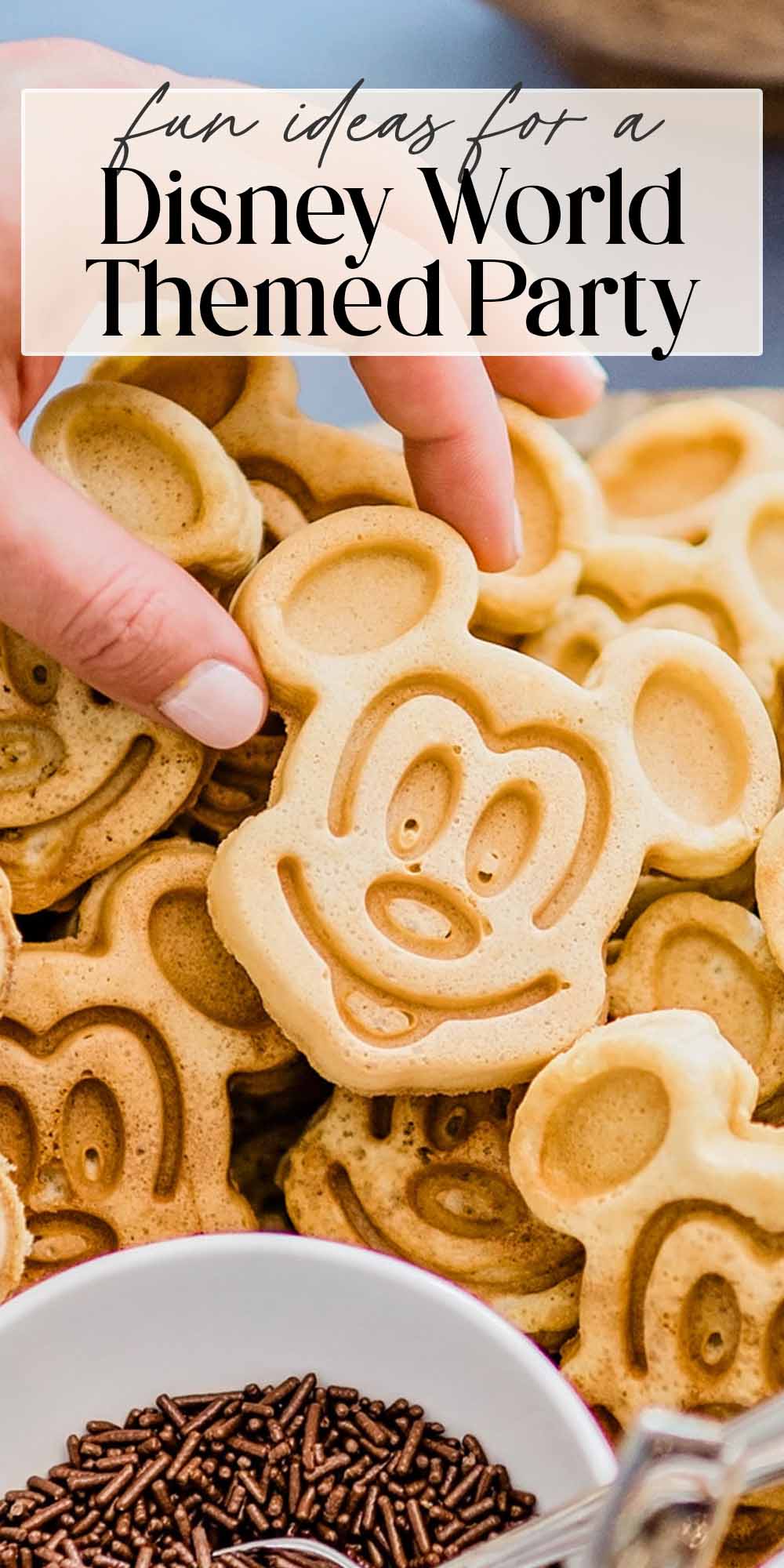 Pin graphic for Magic Kingdom birthday party.