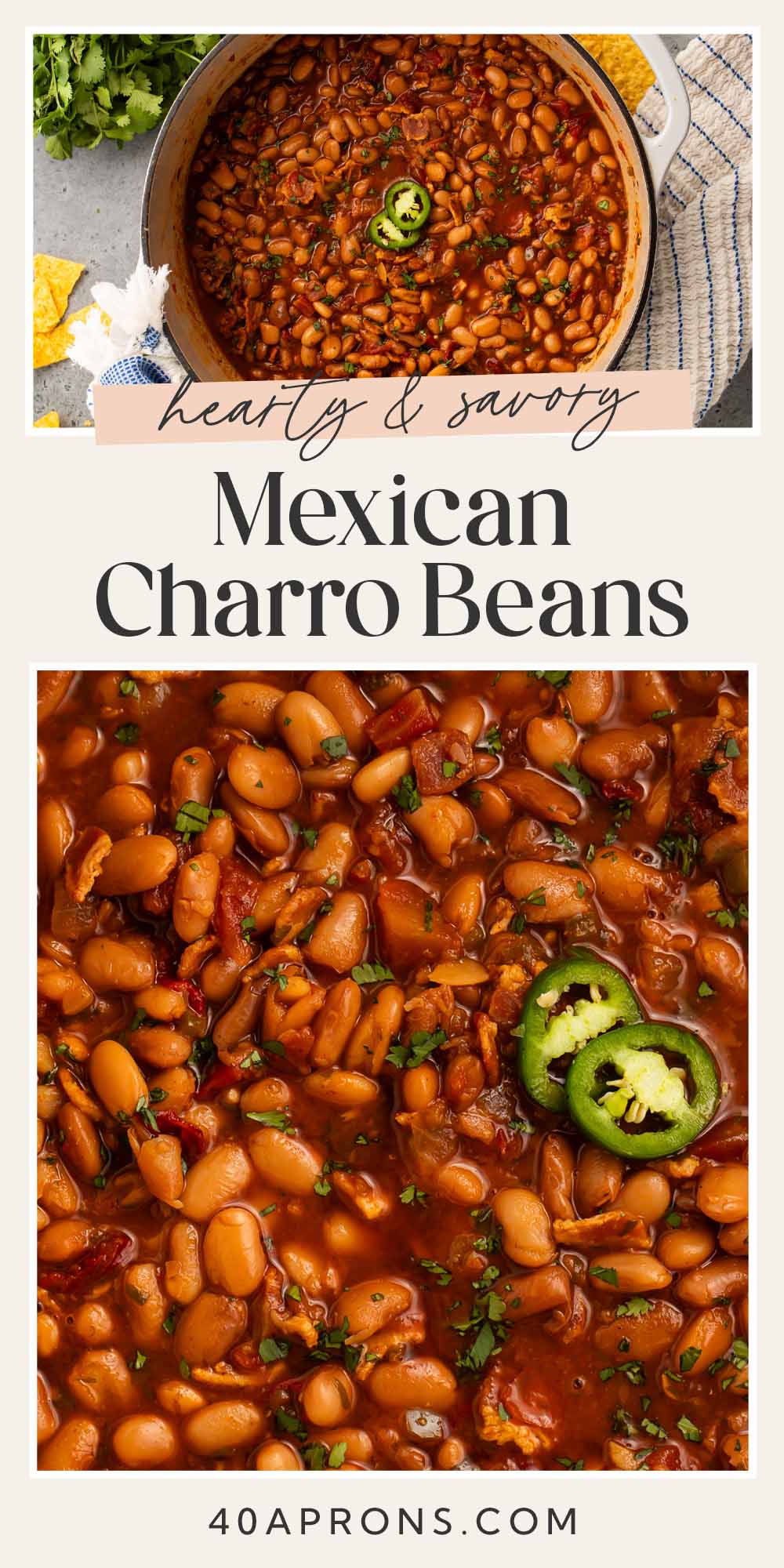 Pin graphic for charro beans.