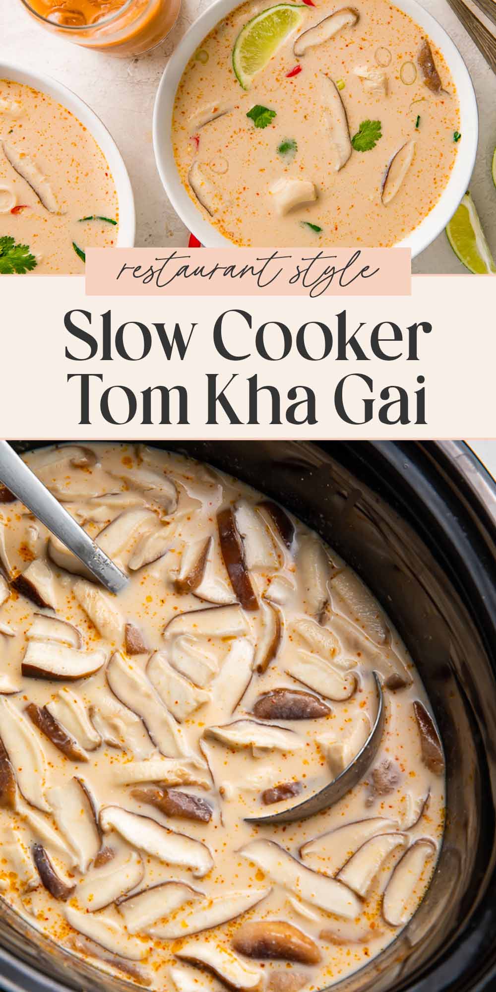 Pin graphic for slow cooker tom kha.