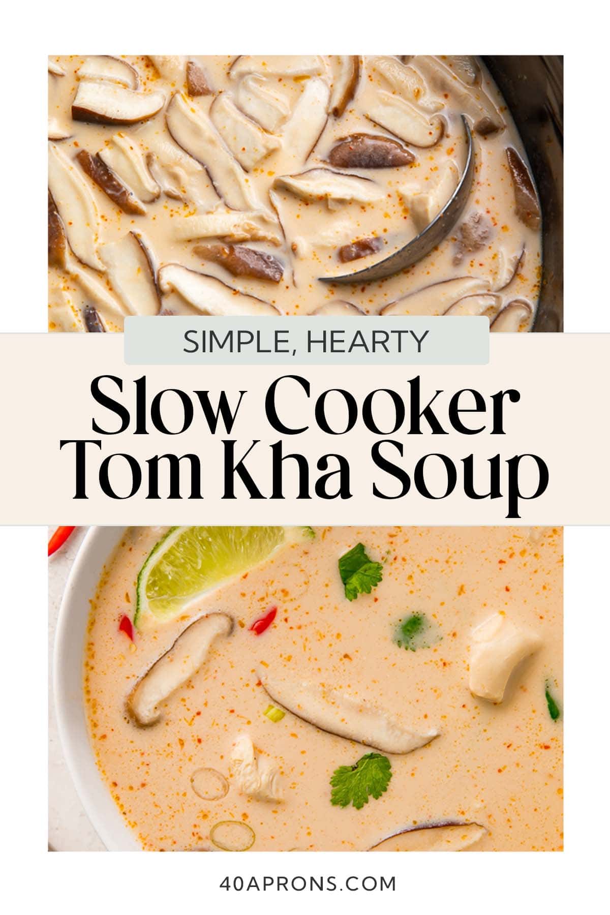 Pin graphic for slow cooker tom kha.