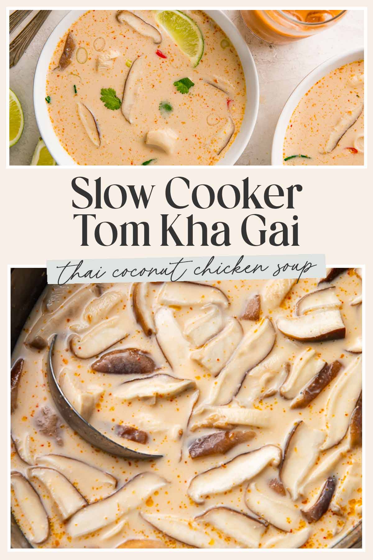 Pin graphic for slow cooker tom kha.