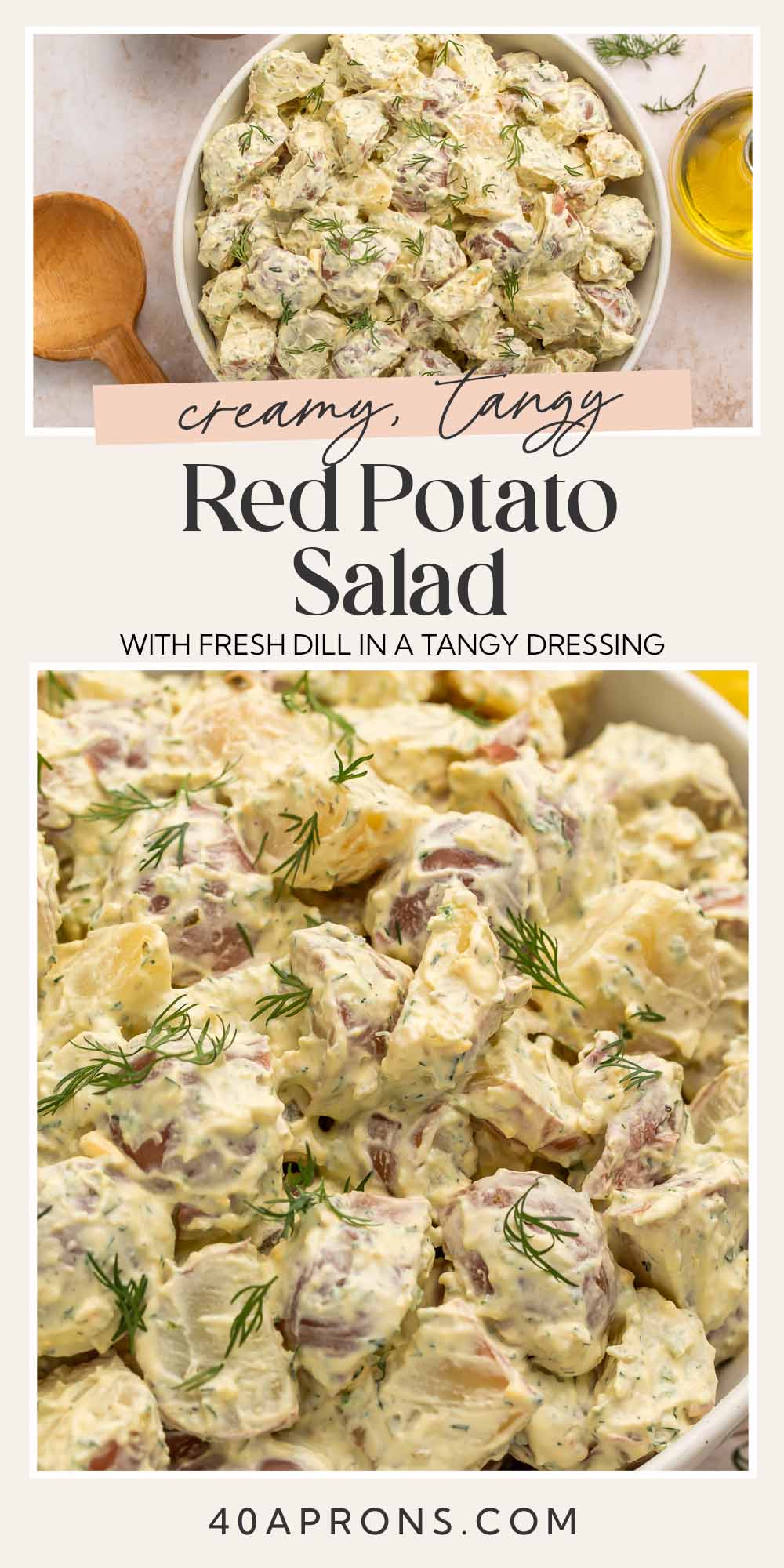 Pin graphic for red potato salad.
