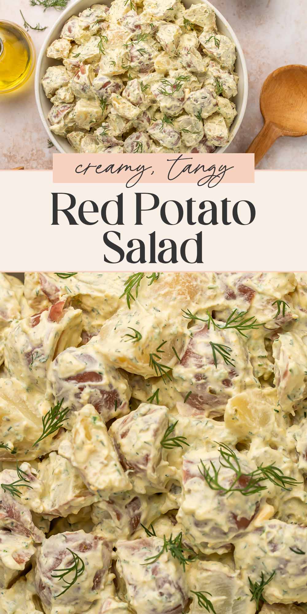 Pin graphic for red potato salad.