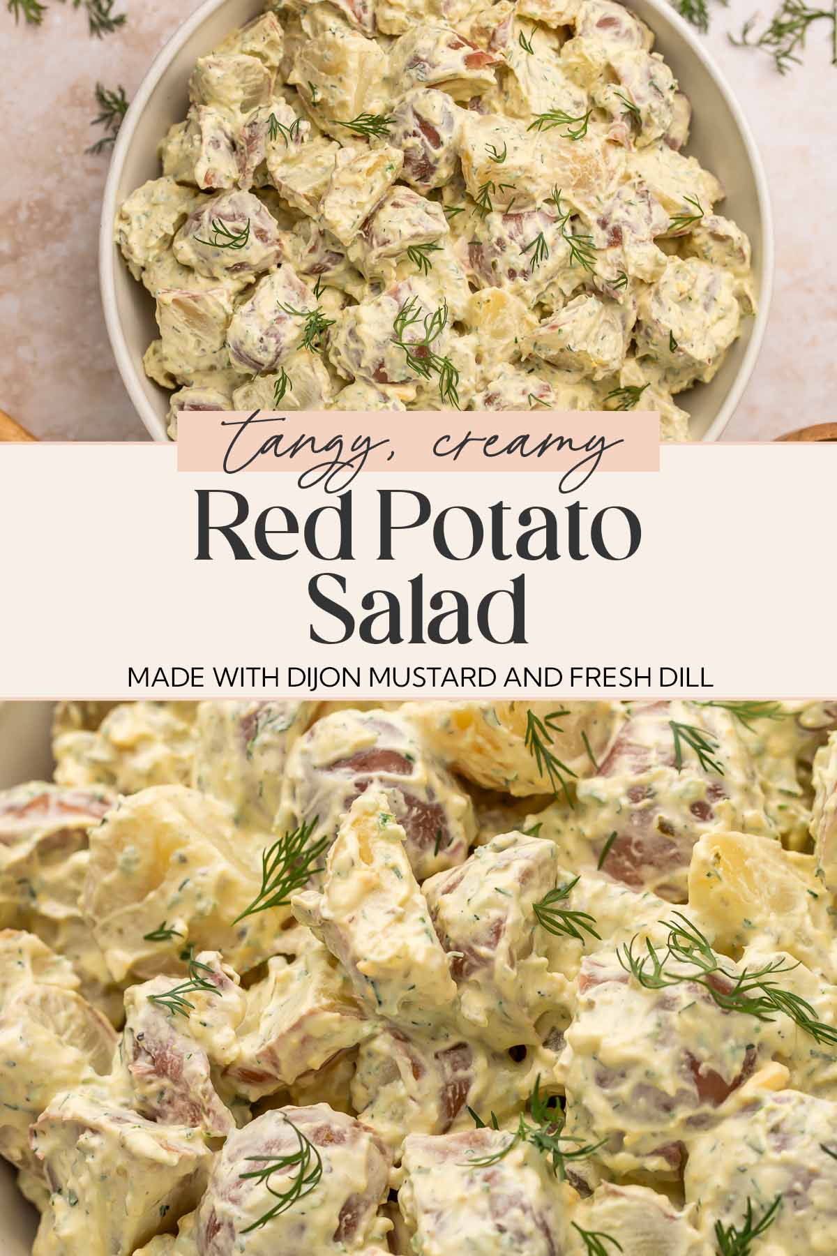 Pin graphic for red potato salad.