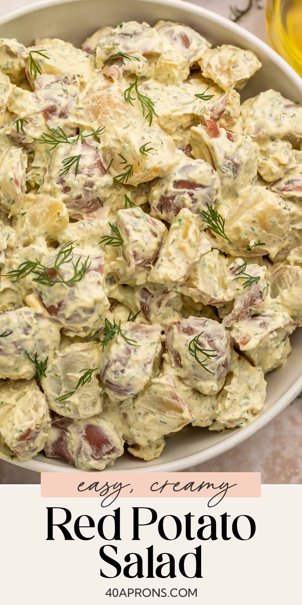 Pin graphic for red potato salad.