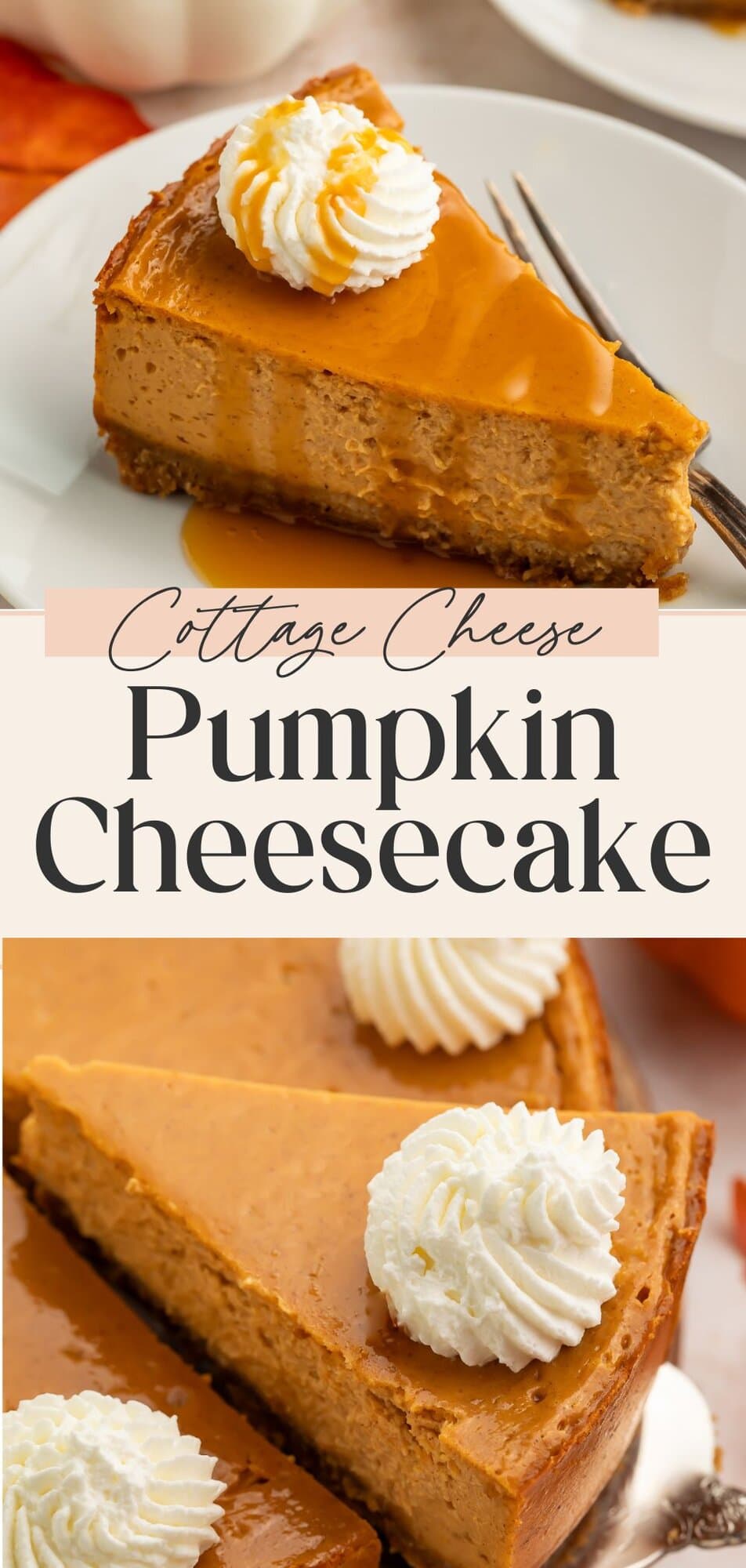 Cottage cheese pumpkin cheesecake with caramel drizzle recipe