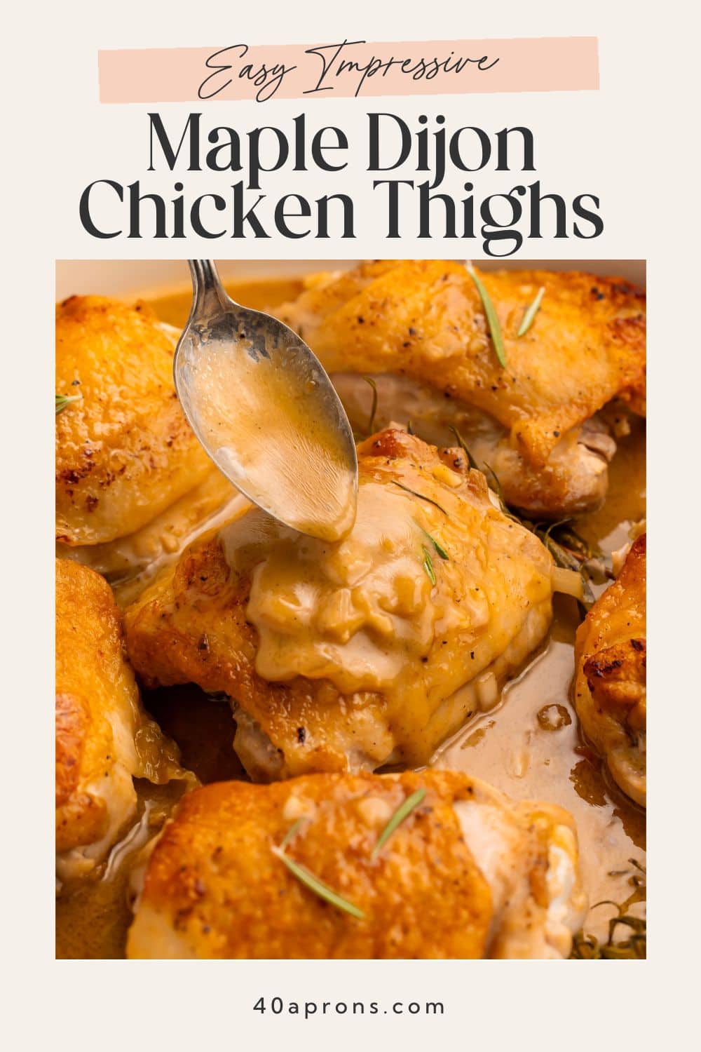 Easy impressive maple dijon chicken thighs recipe pin for Pinterest