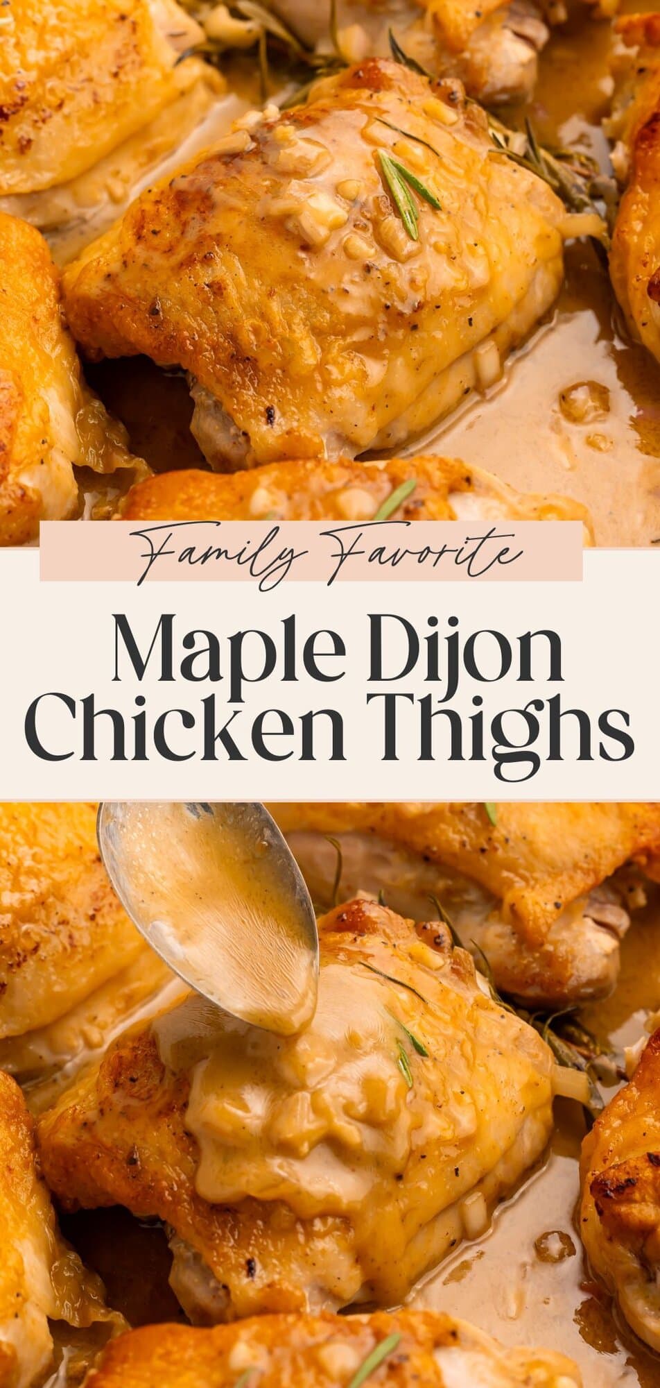 Family favorite maple dijon chicken thighs square Pinterest pin