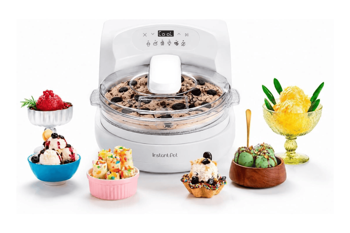 Instant Pot ice cream maker attachment with assorted frozen desserts